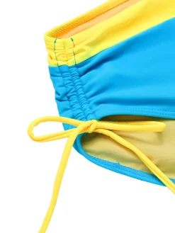 New Retro Stage 2PCS 1950s Solid Knot Patchwork Bikini Set