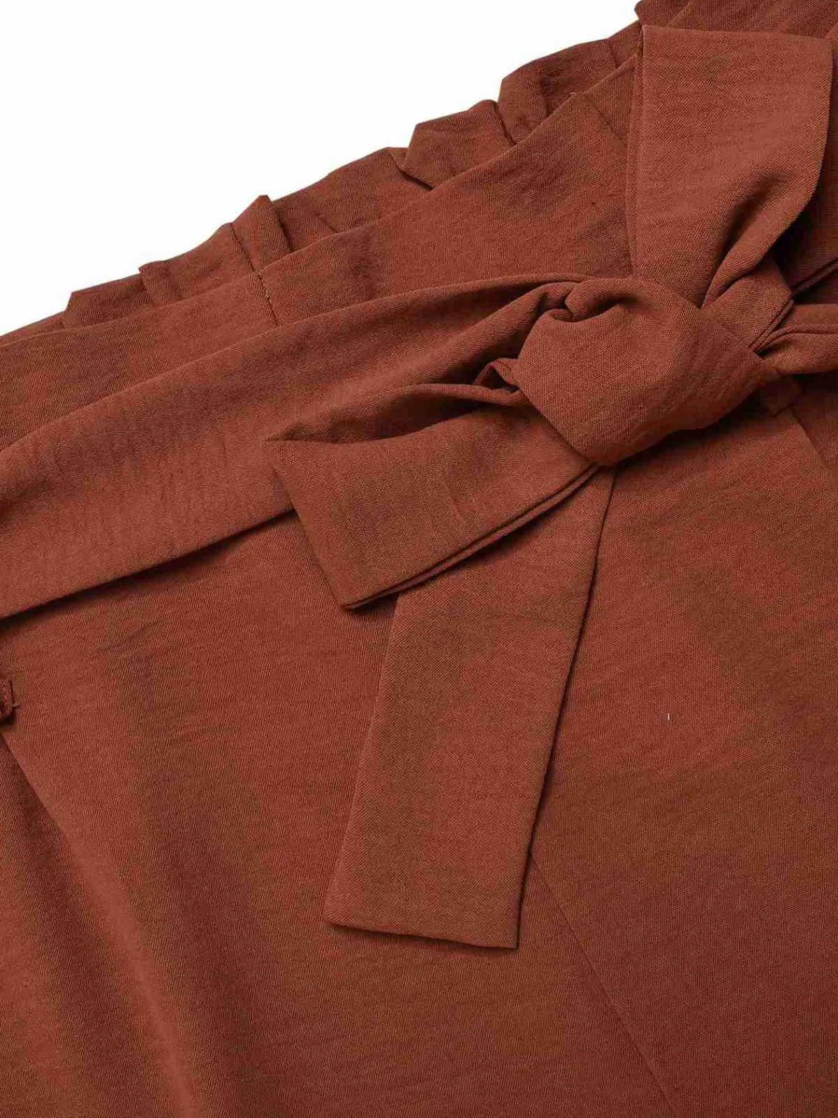 Sale Retro Stage 2PCS 1930s V-Neck Top & Wide Leg Lounge Pants Brick Red