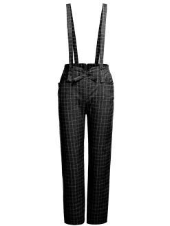 Outlet Retro Stage 2PCS Blouse Top & Suspender Pants White