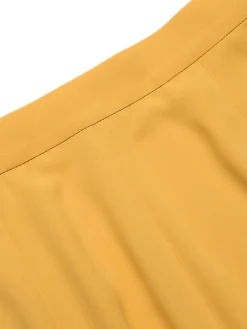 Online Retro Stage 2PCS 1950s Embroidery Top & Pockets Shorts Yellow