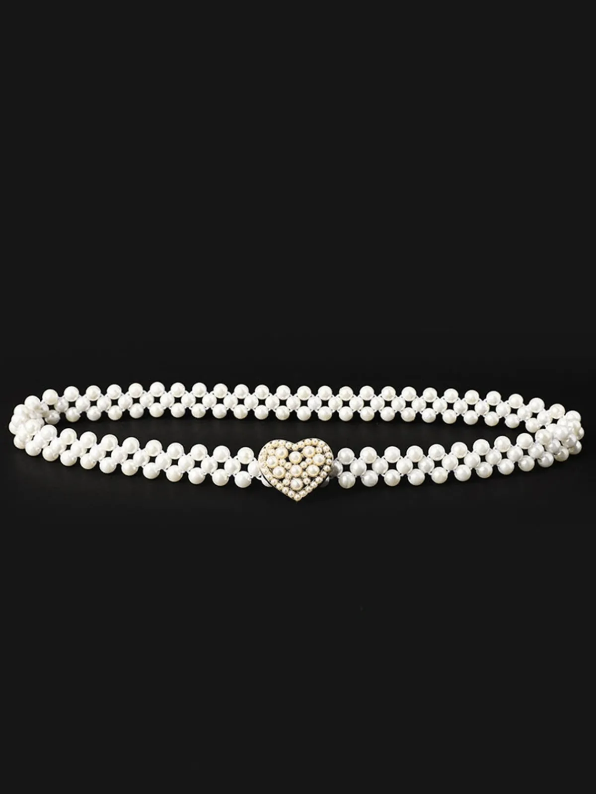 Best Retro Stage Pearl Beaded Braided Stretch Belt