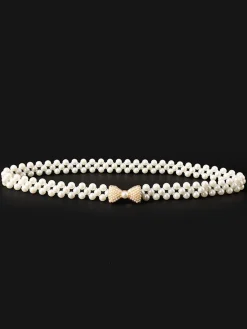 Best Retro Stage Pearl Beaded Braided Stretch Belt