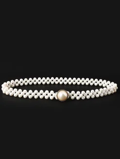 Best Retro Stage Pearl Beaded Braided Stretch Belt