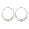 Discount Retro Stage Pearl Large Hoop Vintage Earrings