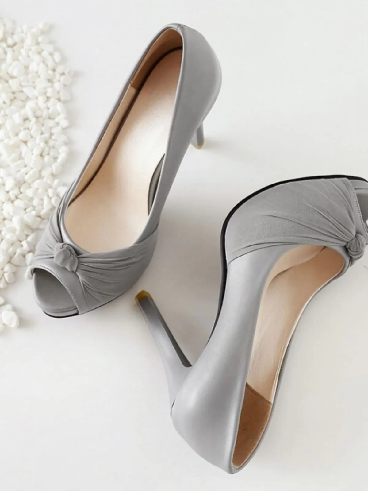 Hot Retro Stage Peep Toe Knot Stiletto High Heels