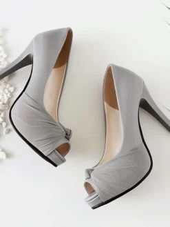 Hot Retro Stage Peep Toe Knot Stiletto High Heels