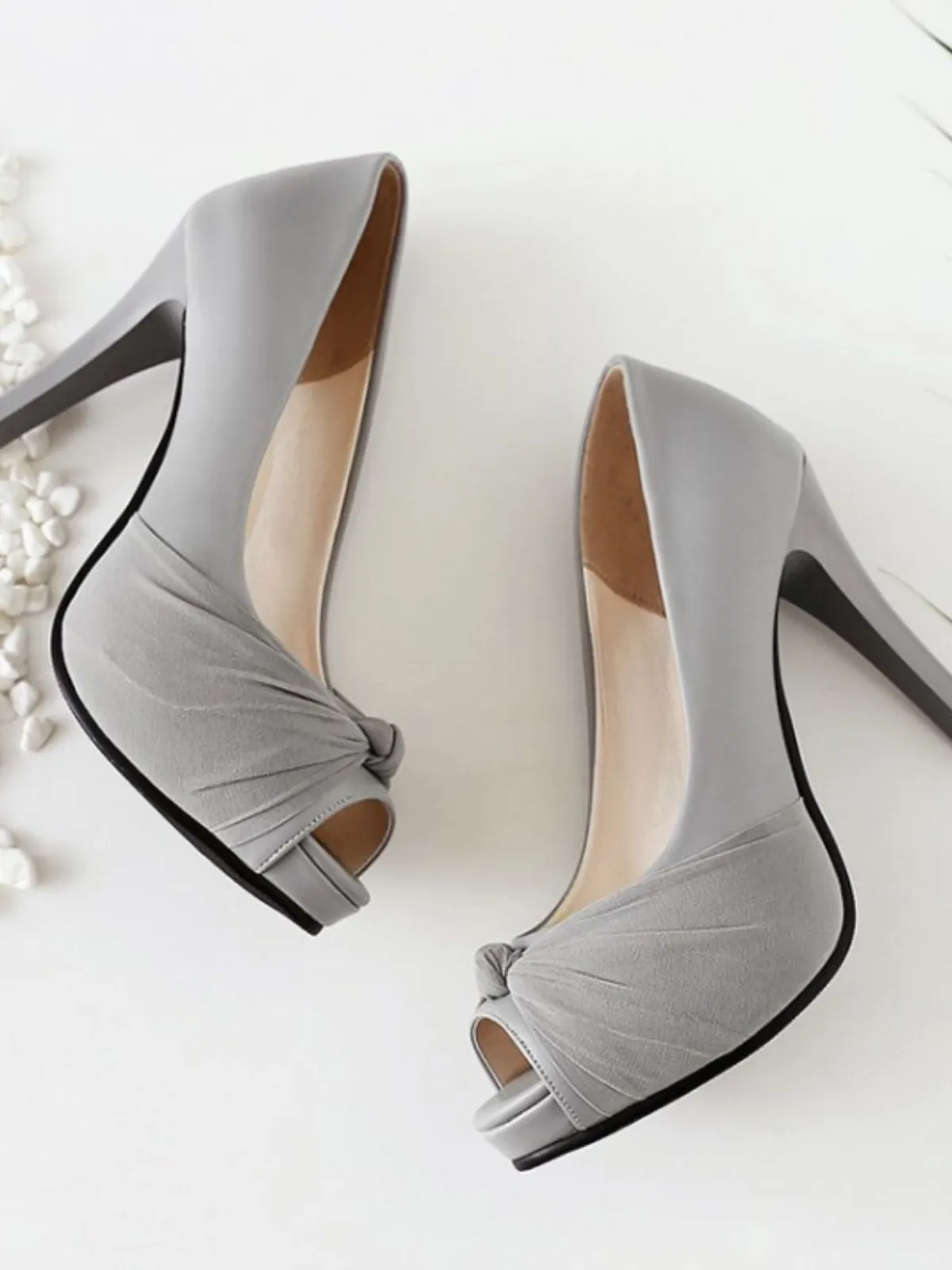 Hot Retro Stage Peep Toe Knot Stiletto High Heels