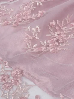 Discount Retro Stage 1950 Embroidered Puff Dress Set Pink
