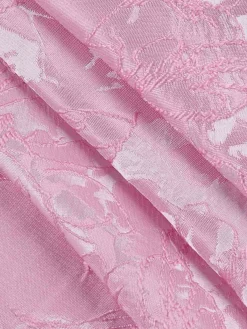 Fashion Retro Stage 1960s Back Bow Jacquard Floral Dress Pink