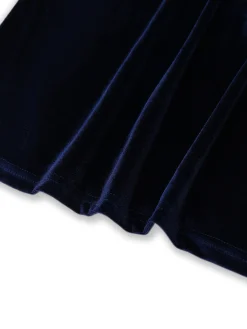Clearance Retro Stage Pink 1960s Big Bow Off-Shoulder Velvet Dress Pink & Blue
