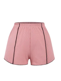 Outlet Retro Stage 1950s Bow Binding Ruffle Straps Pajamas Pink
