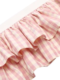 Online Retro Stage 1960s Checked Belted Pencil Dress Pink