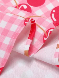 Best Retro Stage 1950s Cherry Spaghetti Strap Dress Pink