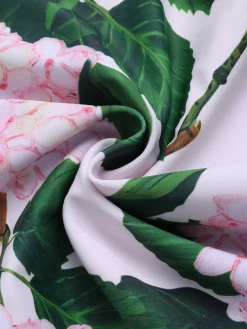 Hot Retro Stage 1950s Cold-Shoulder Floral Ruffle Swimsuit Pink