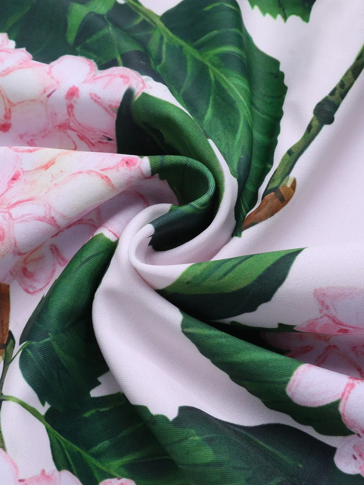 Hot Retro Stage 1950s Cold-Shoulder Floral Ruffle Swimsuit Pink