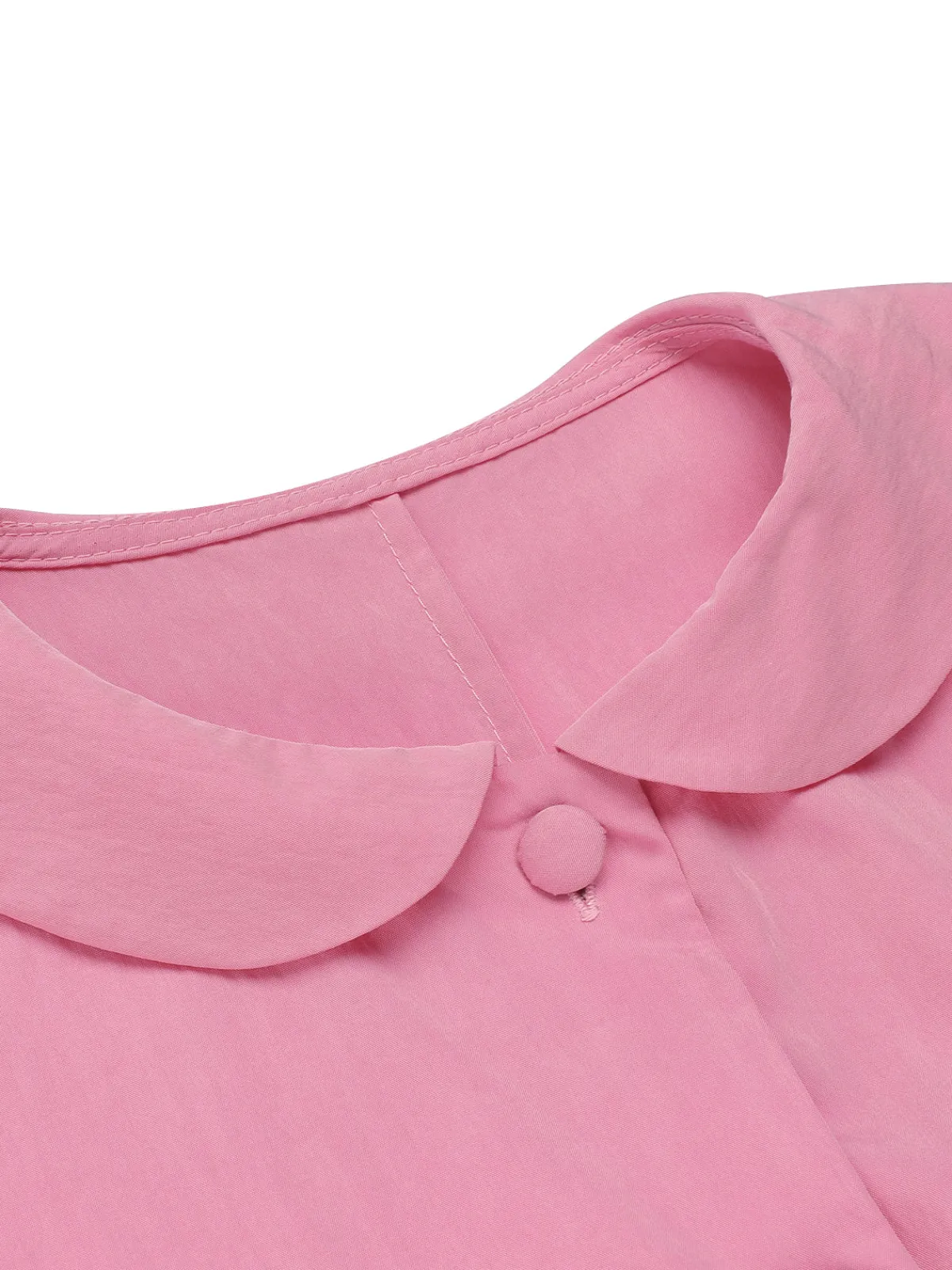 Best Retro Stage 1940s Doll Collar Solid Dress Pink