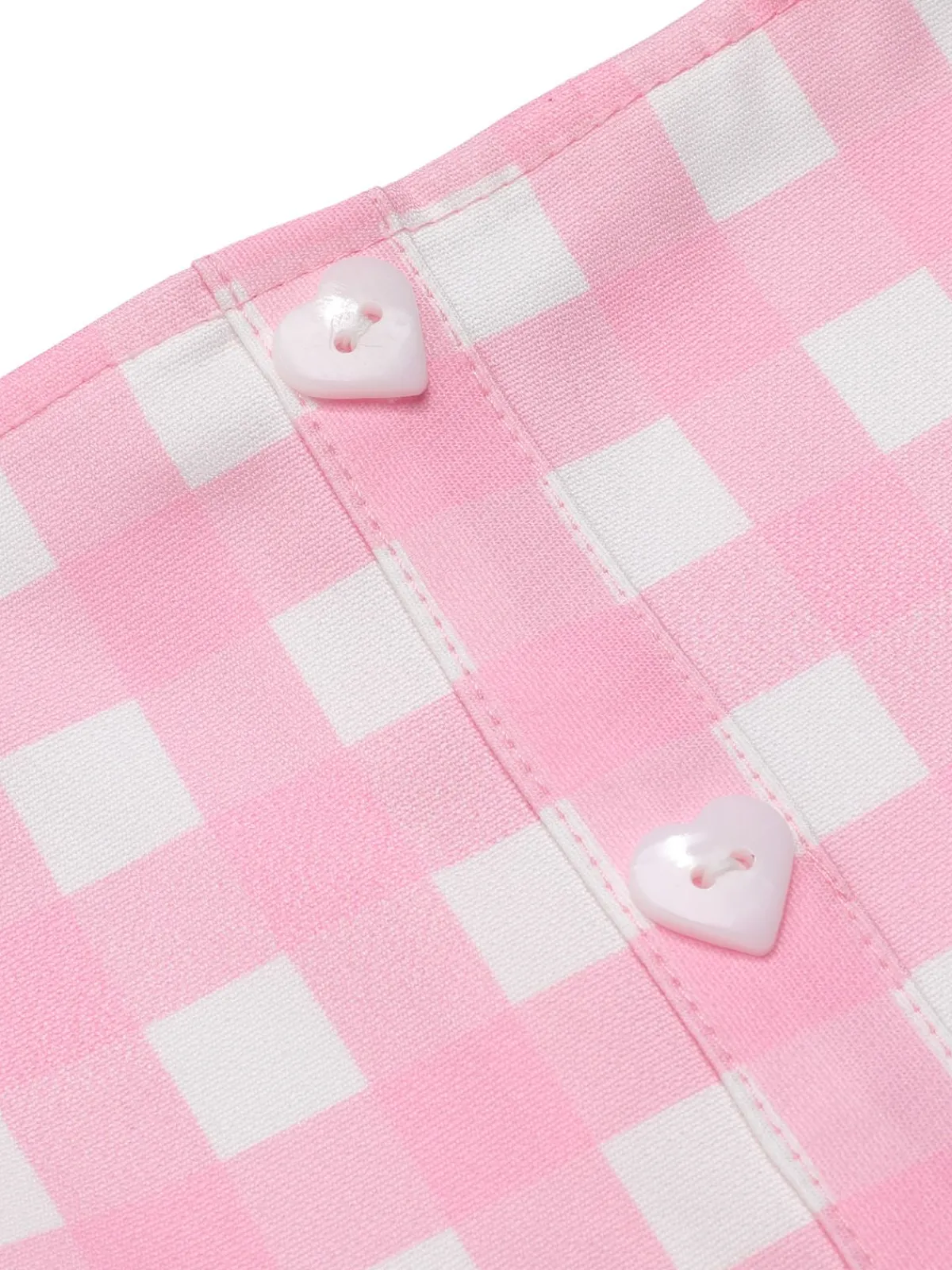 Discount Retro Stage 1950s Gingham Plaid Suspender Jumpsuit Pink