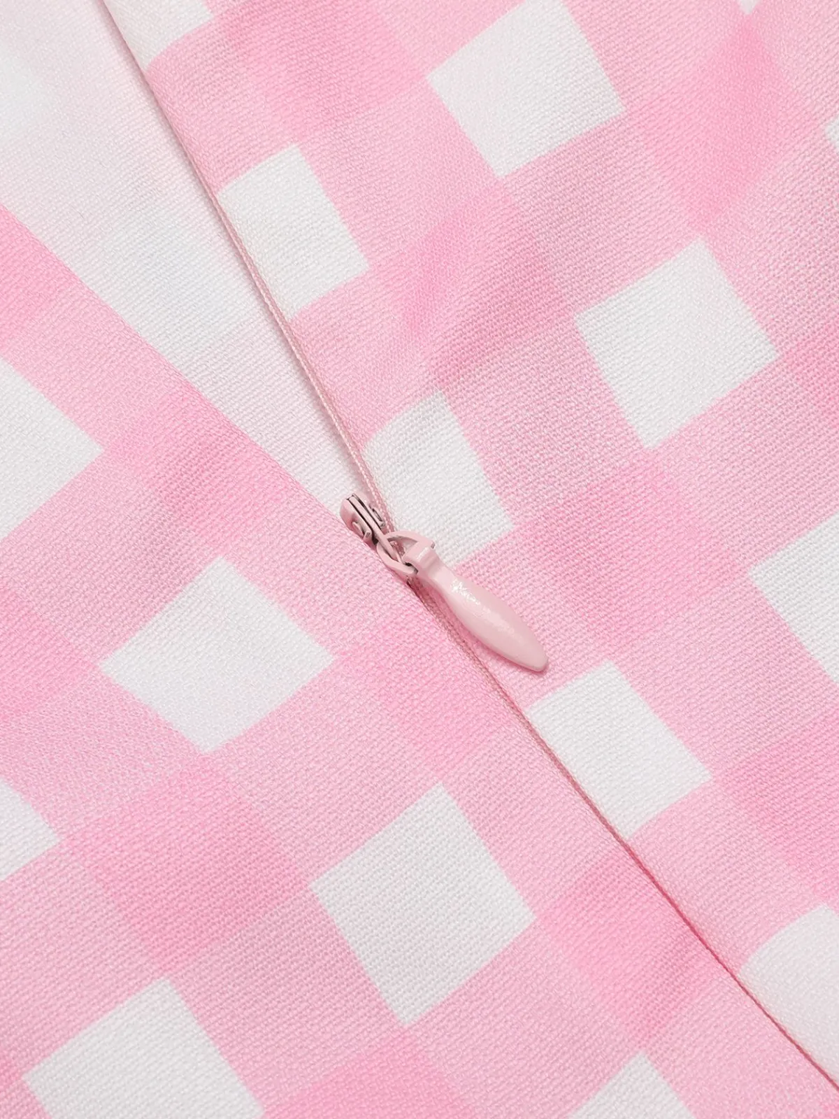 Discount Retro Stage 1950s Gingham Plaid Suspender Jumpsuit Pink
