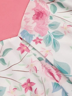 New Retro Stage 1950s Halter Floral Swing Dress Pink