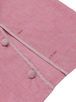 Sale Retro Stage 1960s Halter Stripes Belted Bodycon Dress Pink