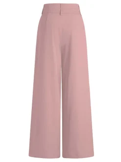 Online Retro Stage 1950s High Waist Solid Pants Pink