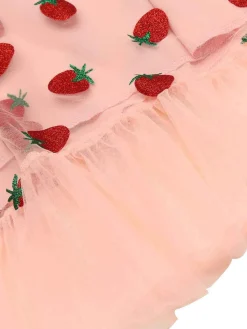 Fashion Retro Stage 1950s Lace Strawberry Swing Dress Pink