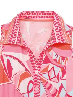New Retro Stage 1930s Lapel Belted Boho Jumpsuit Pink
