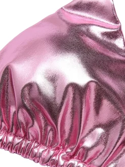 New Retro Stage 1970s Metallic 3D Heart Swimsuit Pink