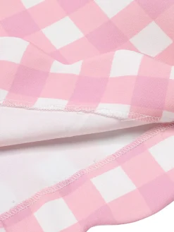 Best Retro Stage 1950s Plaid Spaghetti Strap Romper Pink