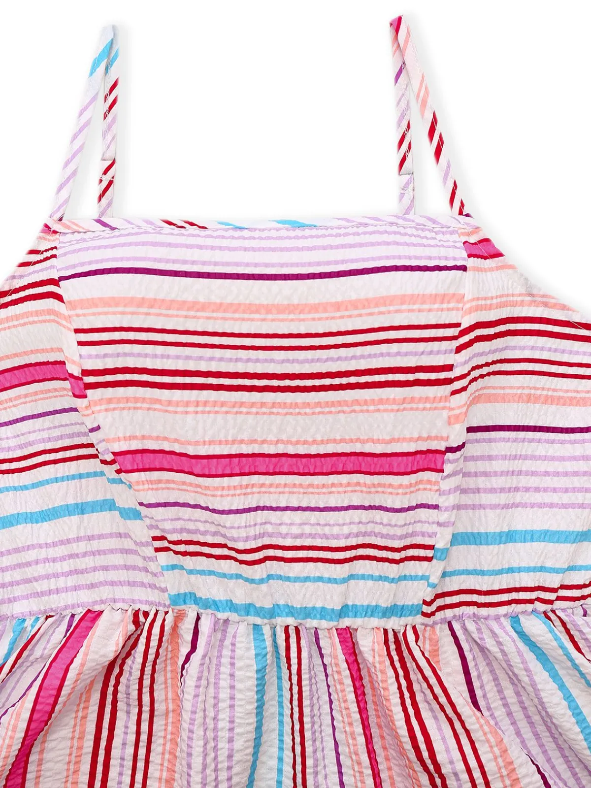 Fashion Retro Stage 1940s Rainbow Striped Tube Dress Pink