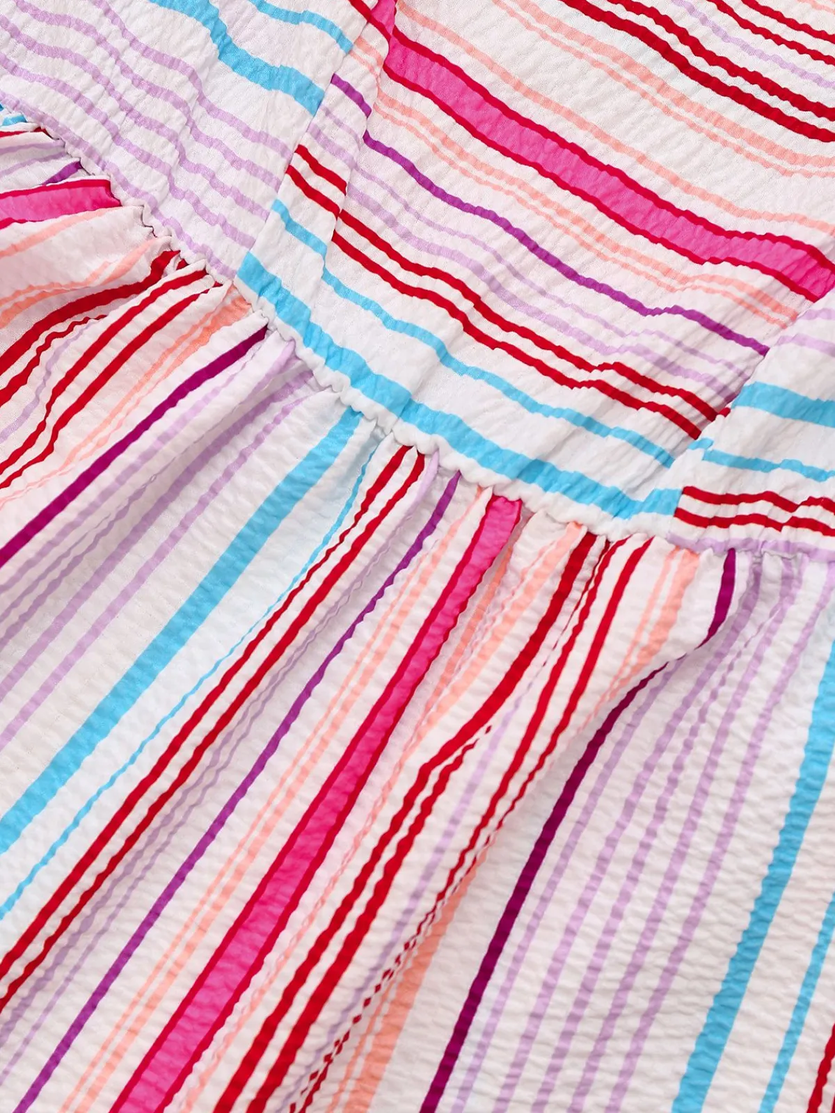 Fashion Retro Stage 1940s Rainbow Striped Tube Dress Pink