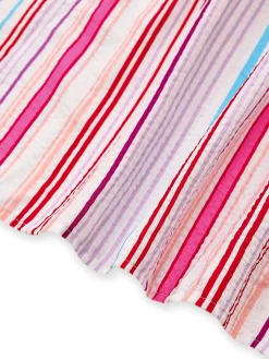 Fashion Retro Stage 1940s Rainbow Striped Tube Dress Pink