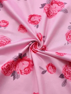 New Retro Stage 1930s Rose Cowl Neck Fishtail Dress Pink