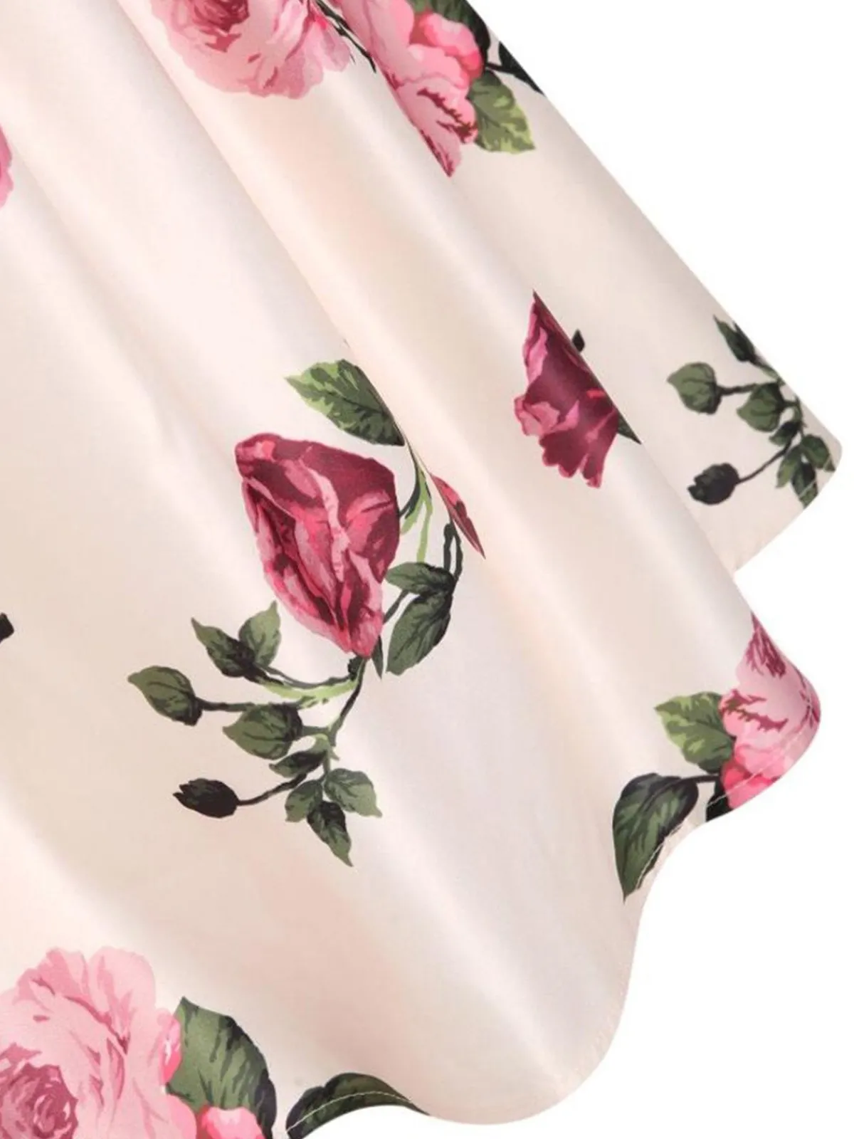 Outlet Retro Stage 1950s Rose Floral Swing Dress Pink