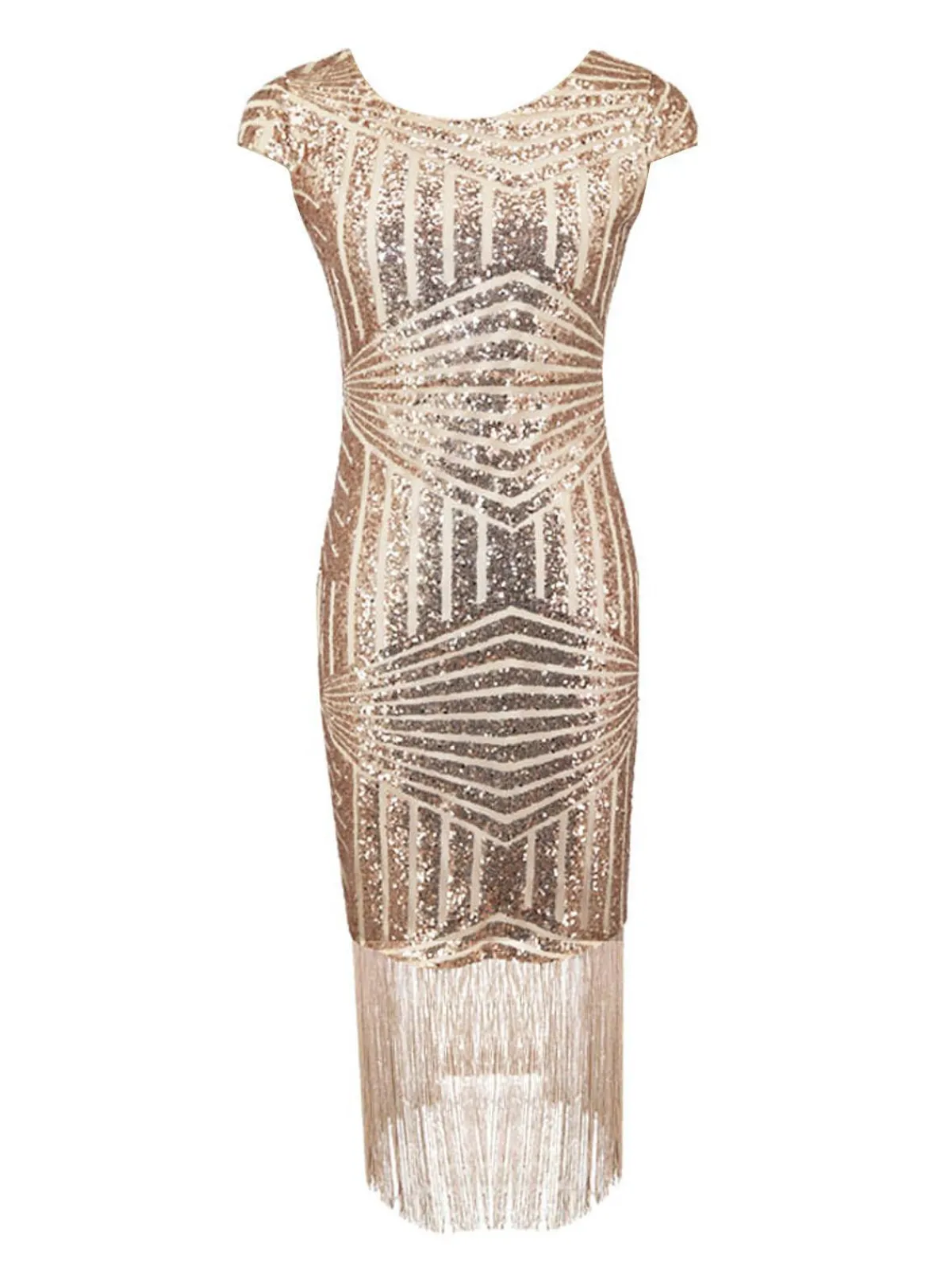 Outlet Retro Stage 1920s Sequin Fringed Dress Pink