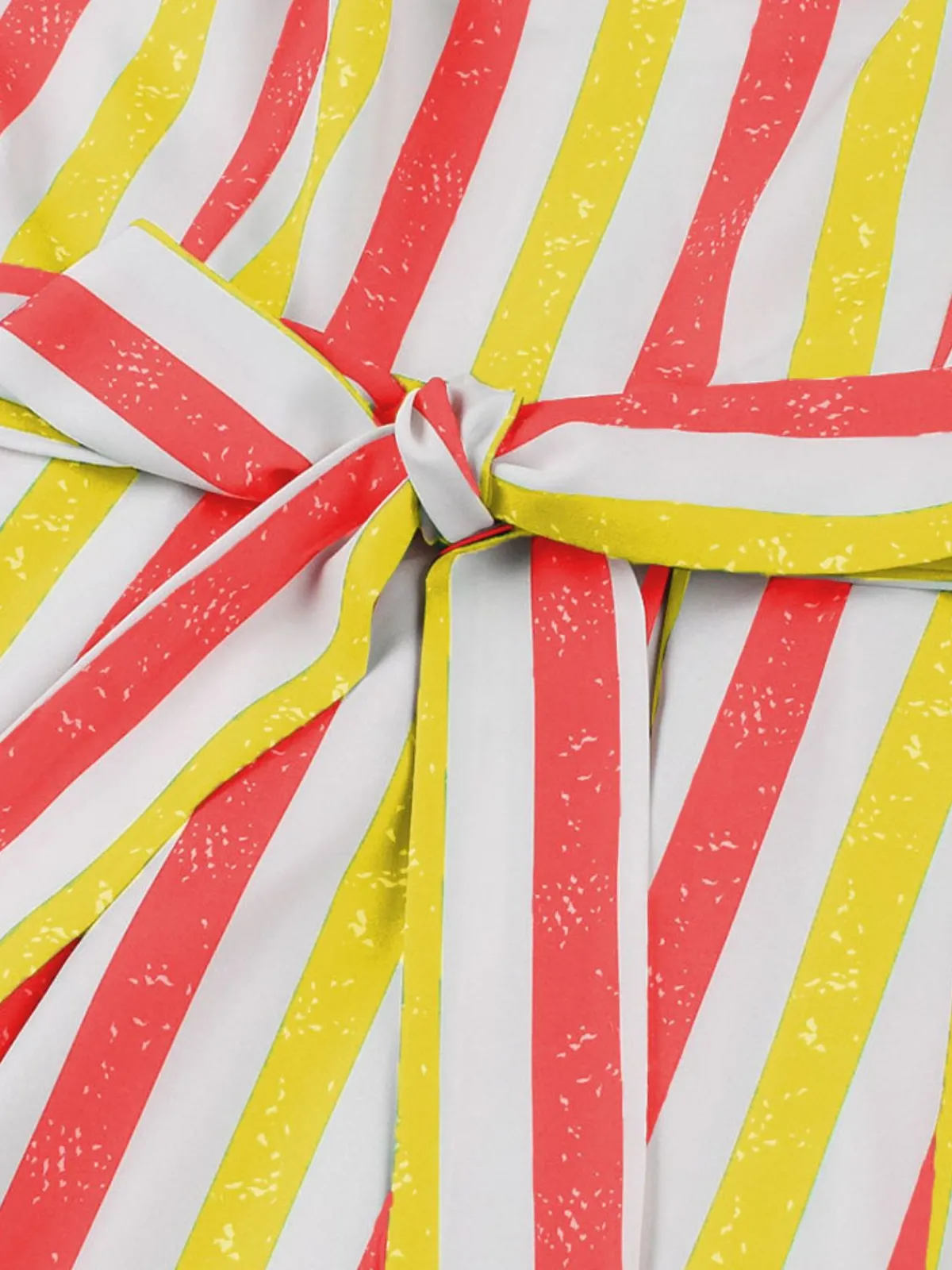 Best Retro Stage Pink 1950s Shoulder Tie Belted Stripes Dress