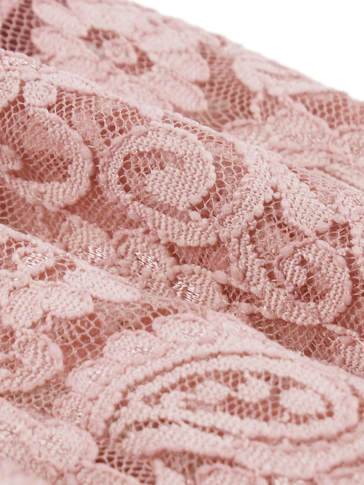 Discount Retro Stage 1950s Solid Lace Heart Collar Dress Pink