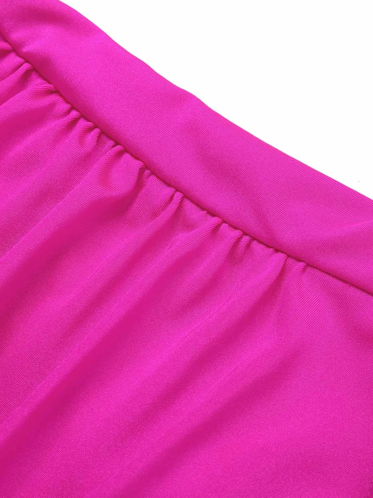 Fashion Retro Stage 1960s Solid Spaghetti Strap Swimsuit Pink