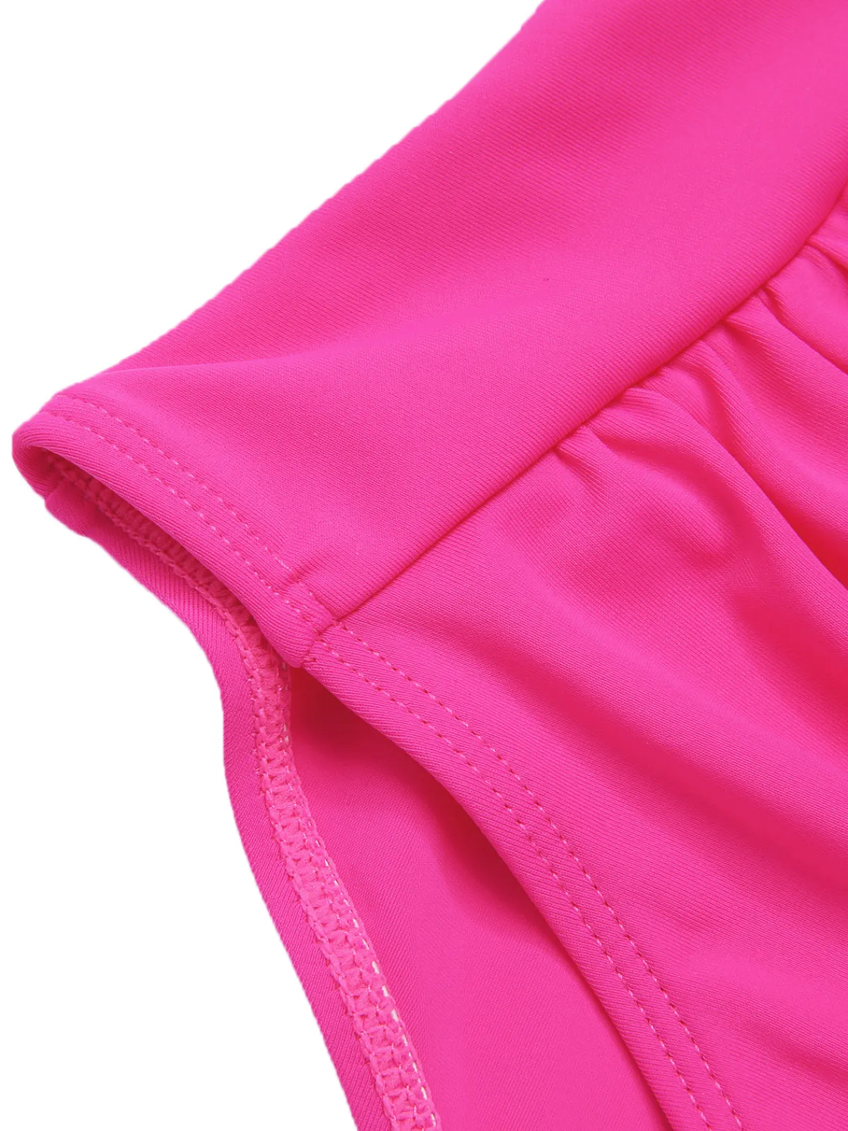 Hot Retro Stage 1940s Solid Wrinkle Strap Swimsuit Pink