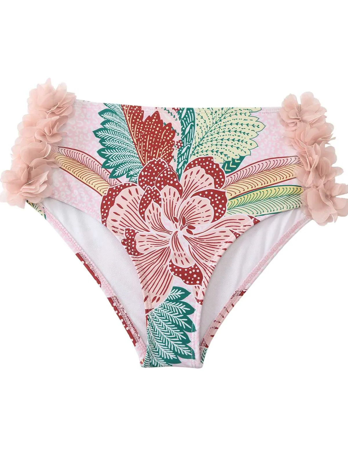 Outlet Retro Stage 1950s Spaghetti Strap 3D Floral Swimsuit Pink