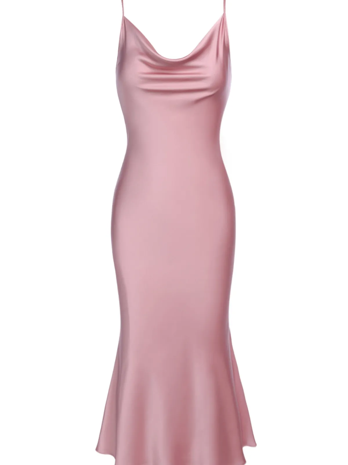 New Retro Stage Pink 1930s Spaghetti Strap Fishtail Dress