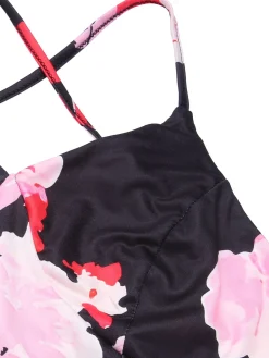Discount Retro Stage 1930s Spaghetti Strap Floral Mermaid Dress Pink