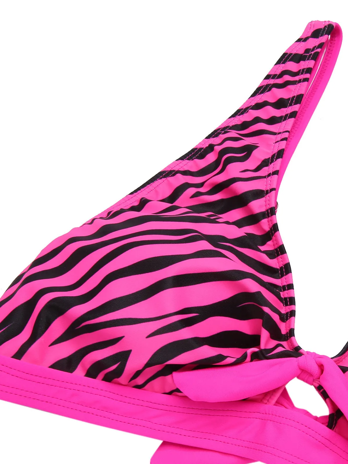 Sale Retro Stage 1950s Strap Zebra Print Bikini Set Pink