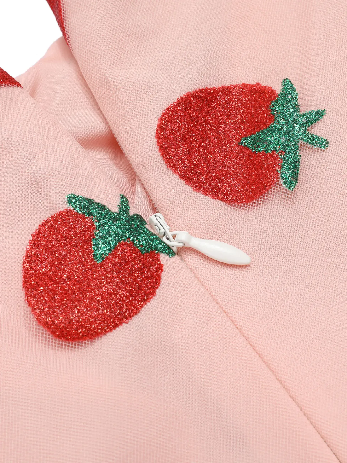 Hot Retro Stage 1960s Strawberry Drawstring Strap Pencil Dress Pink