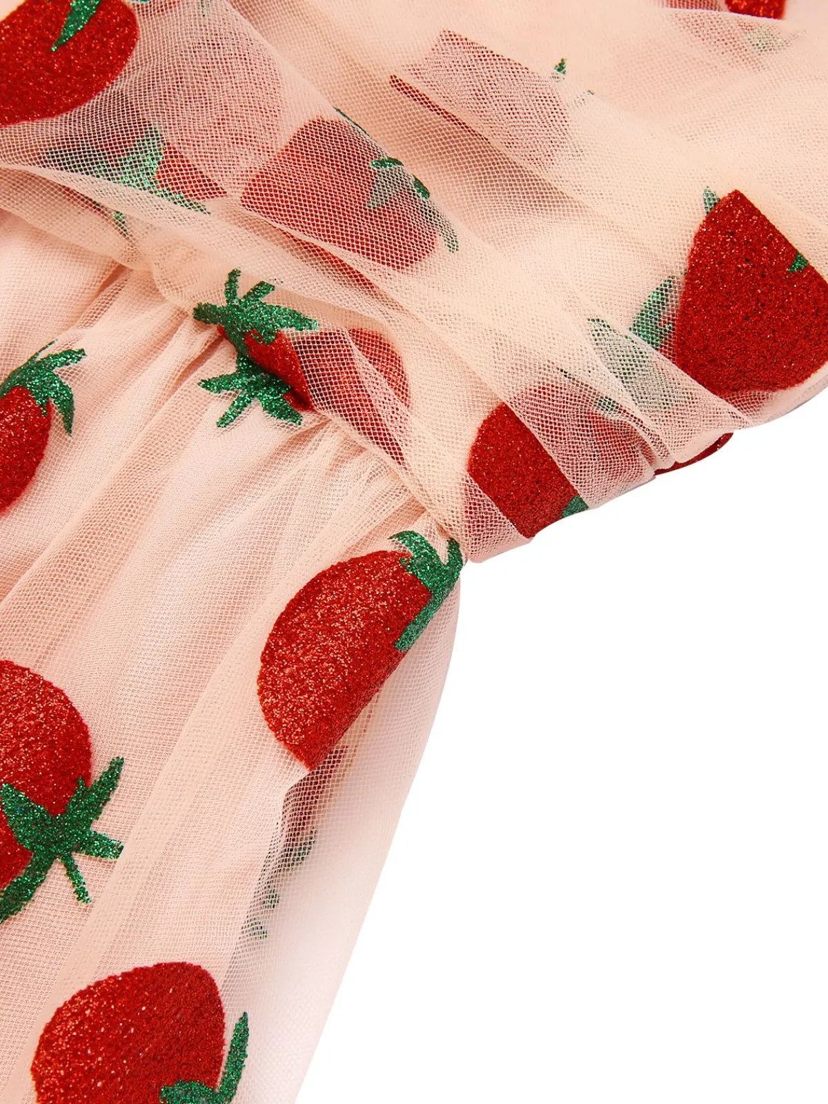 Best Retro Stage Pink 1950s Strawberry Mesh Swing Dress