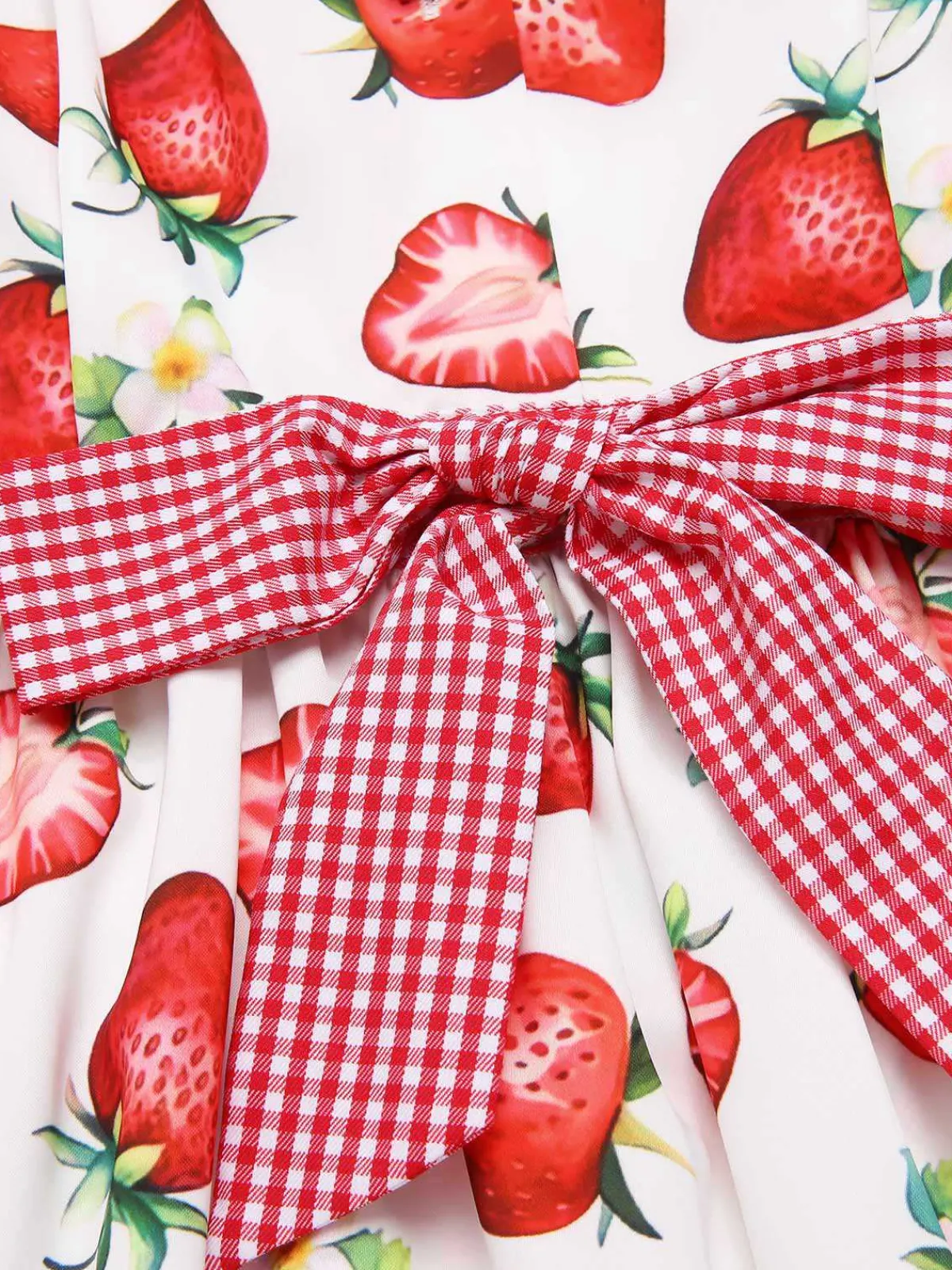 Best Retro Stage 1940s Strawberry Plaid Shirt Collar Dress Pink