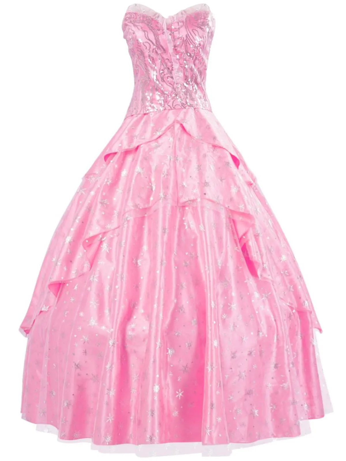 Best Retro Stage 1970s Wicked Sequined Top & Swing Mesh Skirt Pink