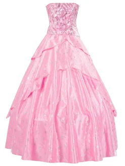 Best Retro Stage 1970s Wicked Sequined Top & Swing Mesh Skirt Pink