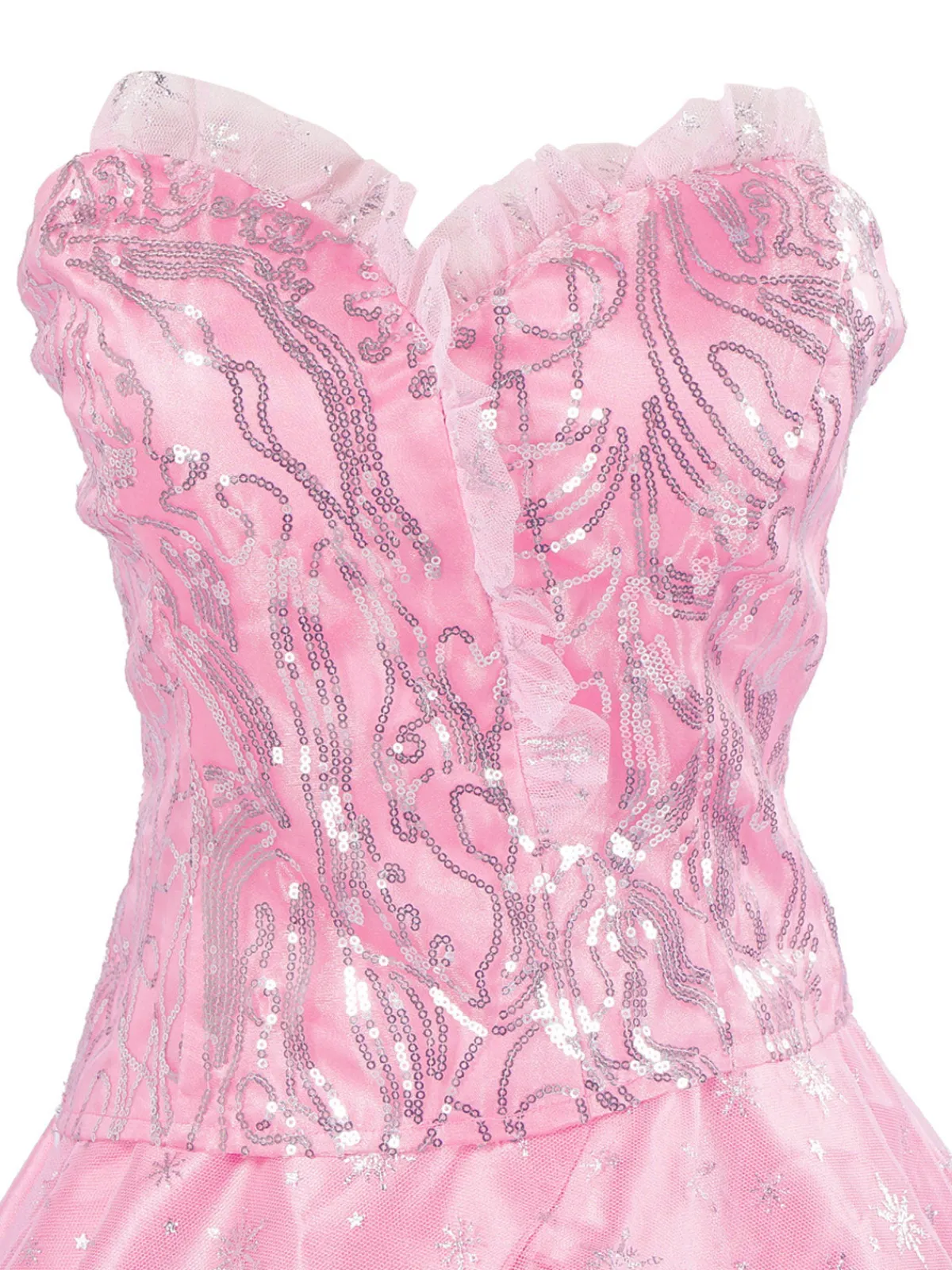 Best Retro Stage 1970s Wicked Sequined Top & Swing Mesh Skirt Pink