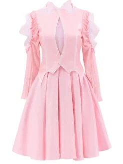 Hot Retro Stage 1960s Wicked-Inspired Glinda Costume Set Pink
